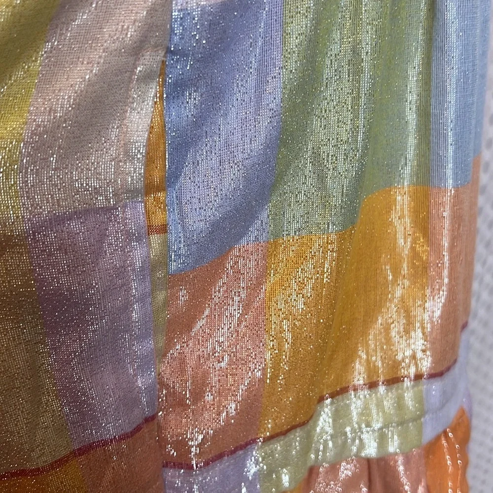 Anthropologie Pastel Stripe Mini Dress in Peach, Yellow & Blue - Picture 10 of 13